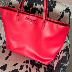 Kate Spade Red Classic Leather Tote